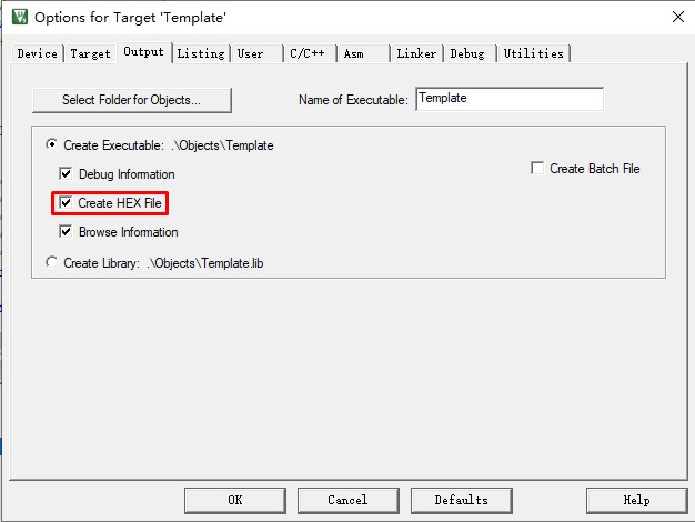 Create HEX File