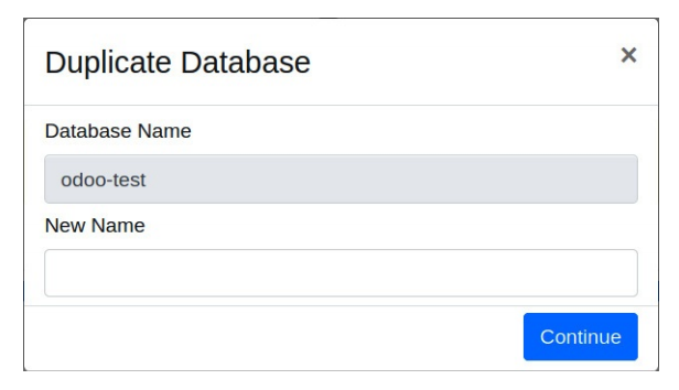 Duplicate Database dialog