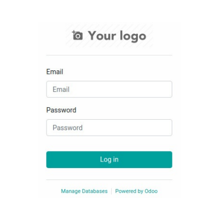 Login screen of the Odoo instance